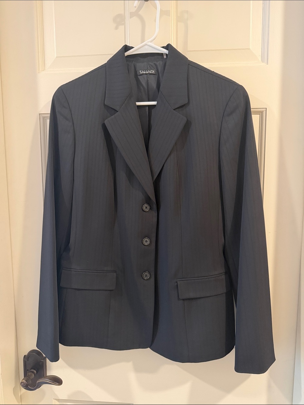 Tahari Black Pinstripe Women's Blazer